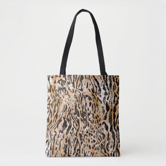 Colourful Leopard Metre Textile Pattern Tote Bag (Front)