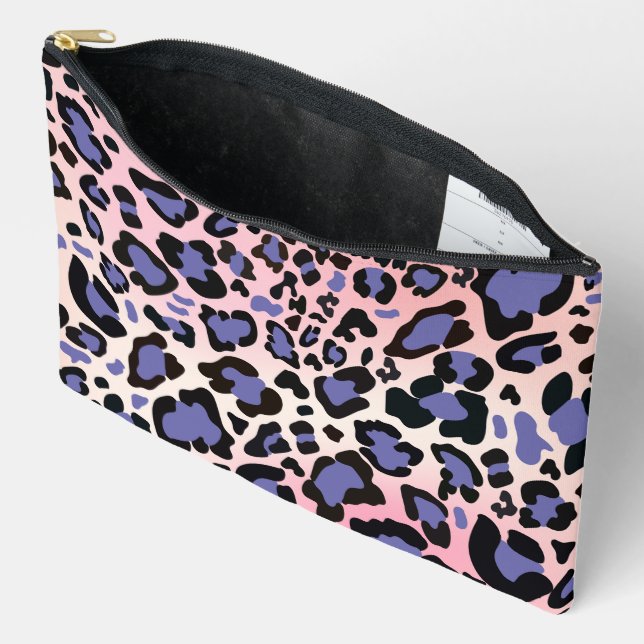 Colourful Leopard Pattern Accessory Pouch (Open)