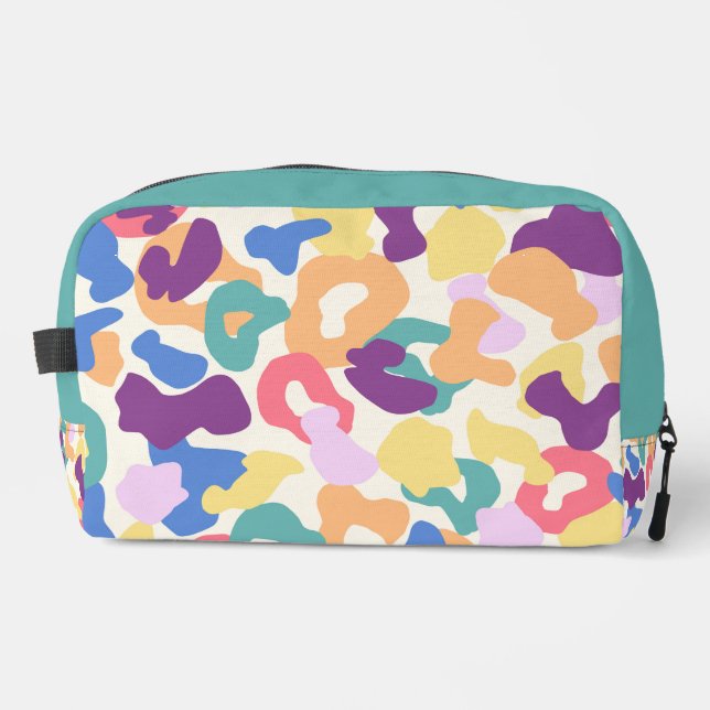 Colourful Leopard Pattern Dopp Kit (Front)