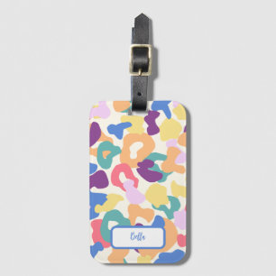 Colourful Leopard Pattern Luggage Tag