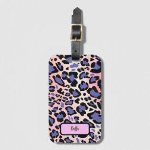Colourful Leopard Pattern Luggage Tag