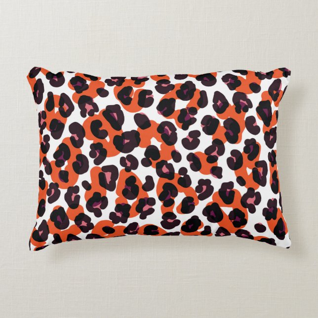 Colourful Leopard Pattern: Seamless Design. Accent Pillow (Front)