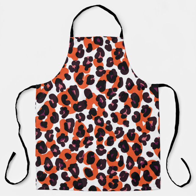 Colourful Leopard Pattern: Seamless Design. Apron (Front)