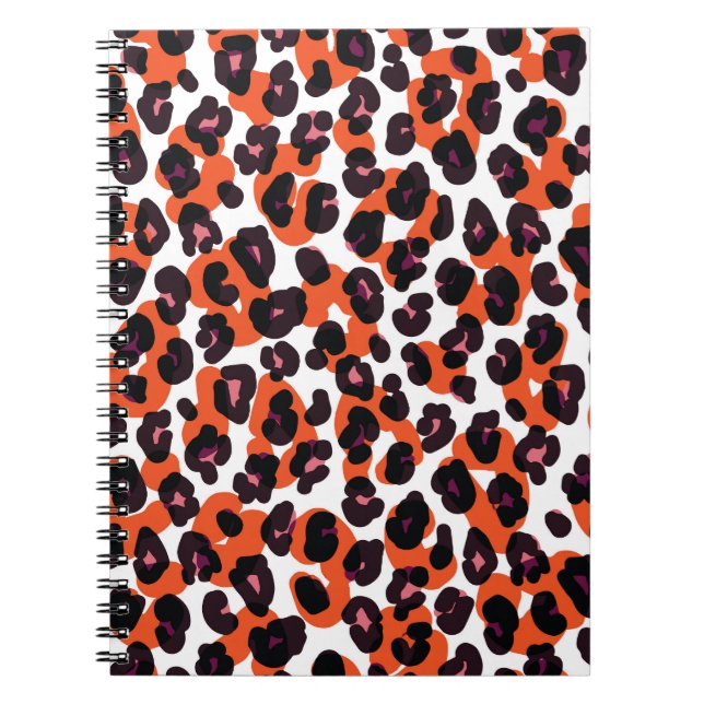 Colourful Leopard Pattern: Seamless Design. Notebook (Front)