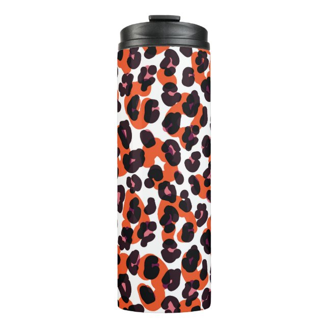 Colourful Leopard Pattern: Seamless Design. Thermal Tumbler (Front)