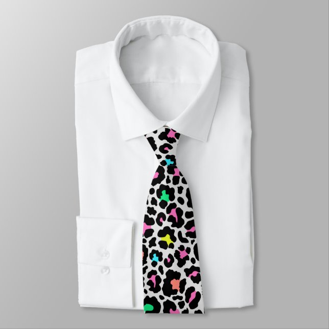 Colourful Leopard Pattern Tie (Tied)
