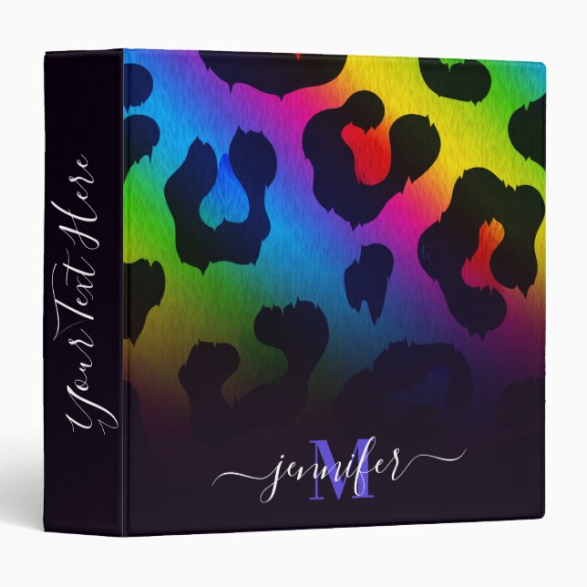Colourful Leopard Print Binder (Front/Spine)