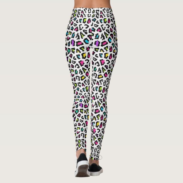 Colourful Leopard Print Leggings (Back)