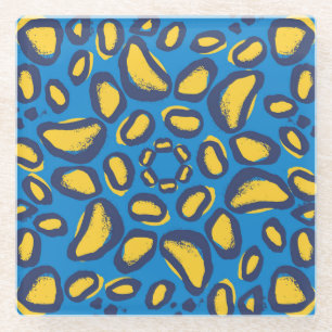 Colourful leopard print, seamless texture. glass coaster