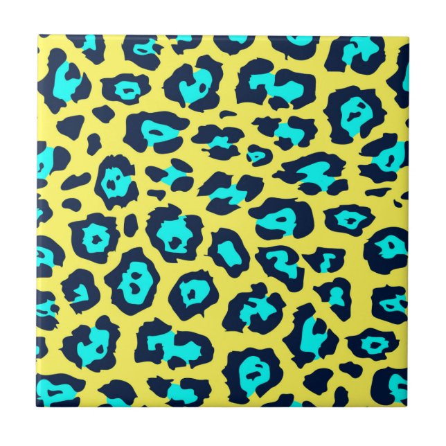 Colourful Leopard Print Tile (Front)