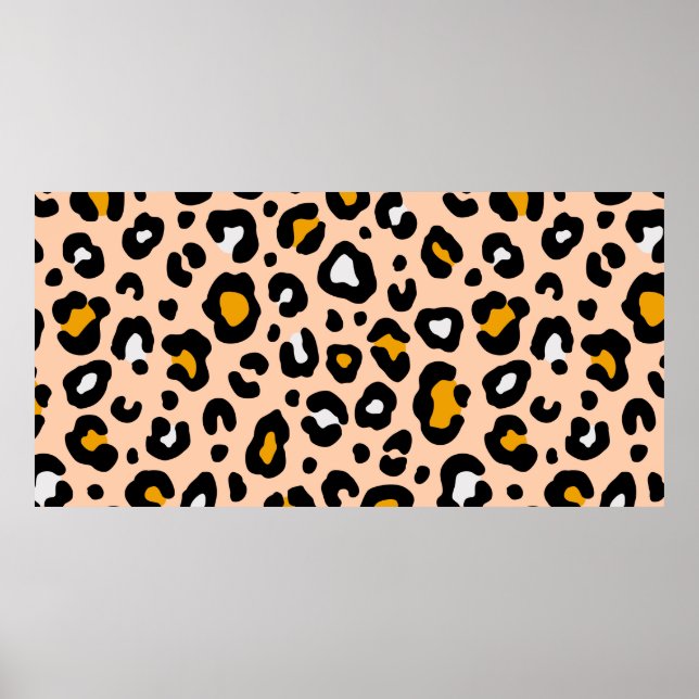 Colourful leopard seamless pattern. Fashion stylis Poster (Front)