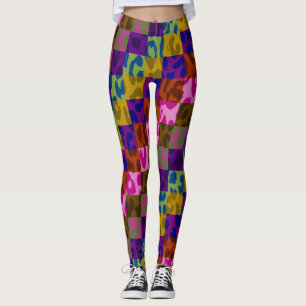 Colourful Leopard Skin Pattern #24 Leggings