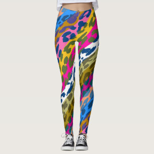 Colourful Leopard Skin Pattern #29 Leggings