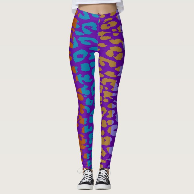 Colourful Leopard Skin Pattern #33 Leggings (Front)