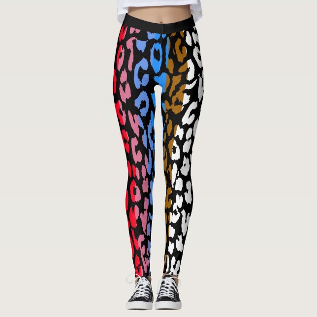 Colourful Leopard Skin Pattern #3 Leggings (Front)