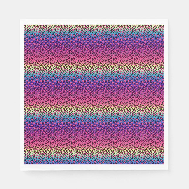 Colourful leopard skin pattern napkin (Front)