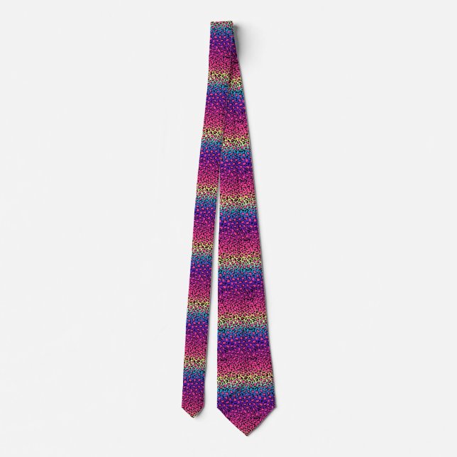 Colourful leopard skin pattern tie (Back)