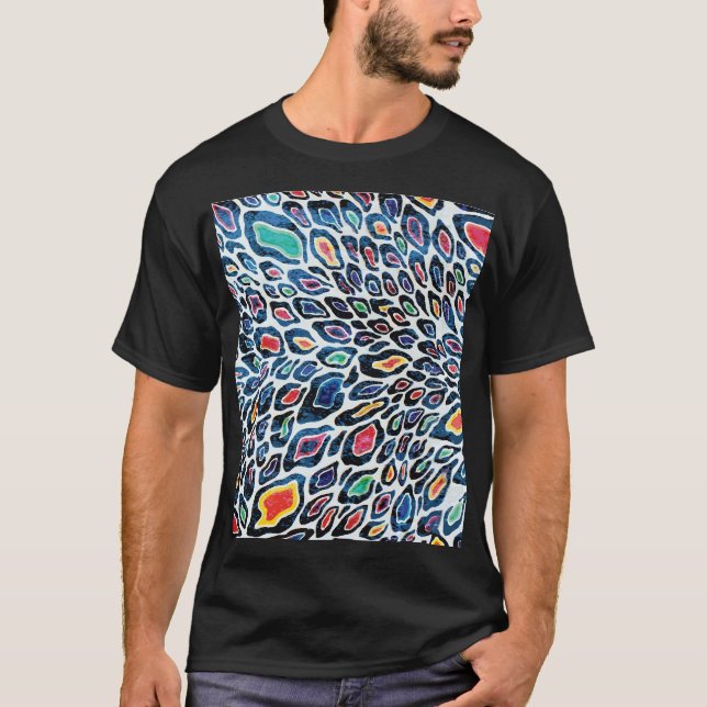 Colourful Leopard: Vibrant Texture Print T-Shirt (Front)