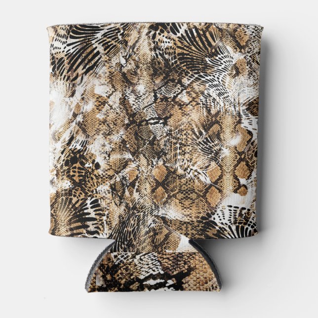 Colourful Leopard Zebra Camouflage Pattern Can Cooler (Front)