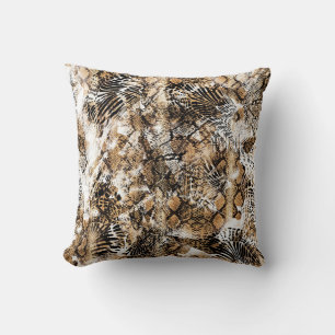 Colourful Leopard Zebra Camouflage Pattern Throw Pillow