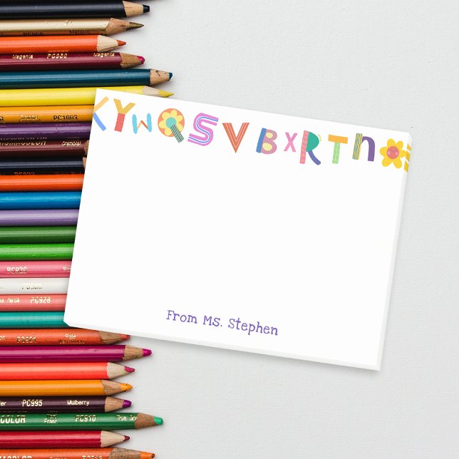 Colourful Letter Custom Name Teacher Post-it Notes (Colorful Letter Custom Name Teacher Post-it Notes)