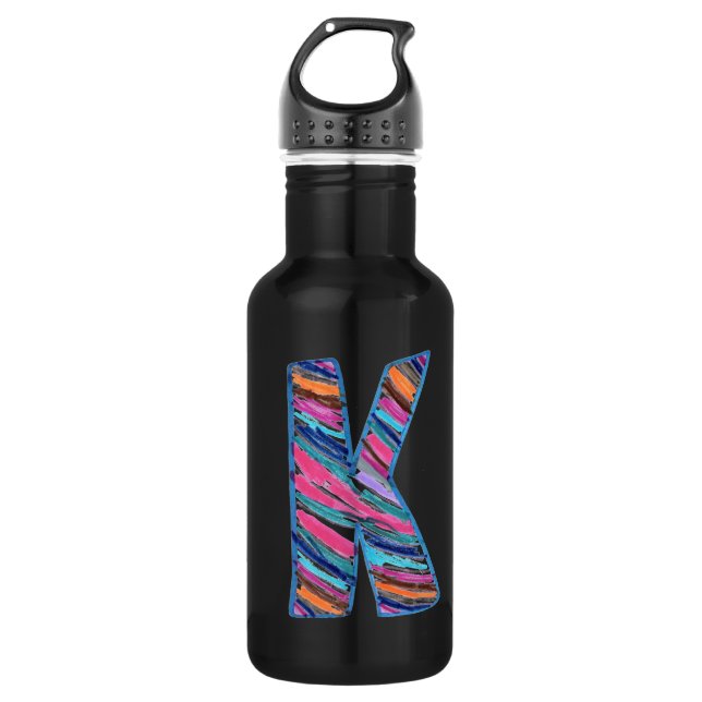 Colourful Letter K as in Kay 532 Ml Water Bottle (Front)