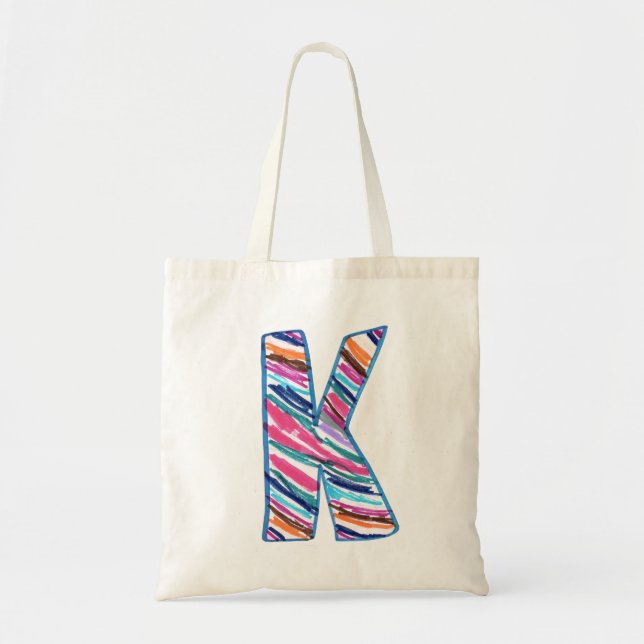 Colourful Letter K as in Kay Tote Bag (Front)