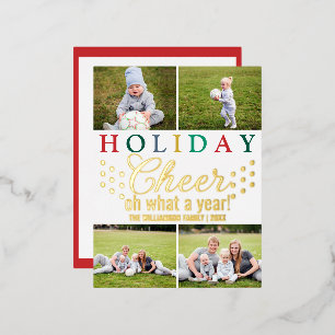 Colourful Letters 4 Photo Holiday Cheer Chic Gold