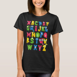 Colourful Letters Alphabet learn ABCs boy girl kid T-Shirt
