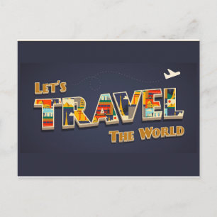 Colourful Letters Travel Postcard