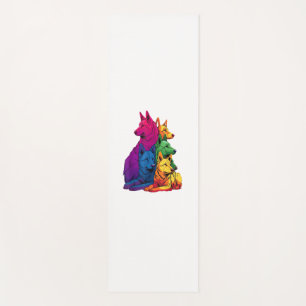 Colourful LGBT Pride German Shepherd Dog Pile Yoga Mat