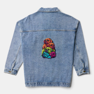 Colourful LGBT Pride Puggle Dog Pile Denim Jacket