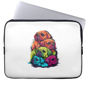 Colourful LGBT Pride Puggle Dog Pile Laptop Sleeve