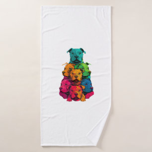 Colourful LGBT Pride Staffordshire Bull Terrier Do Bath Towel