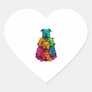 Colourful LGBT Pride Staffordshire Bull Terrier Do Heart Sticker