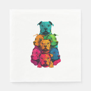 Colourful LGBT Pride Staffordshire Bull Terrier Do Napkin