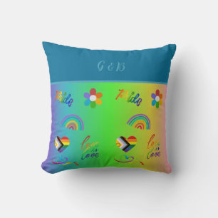 colourful lgbtq gay pride month throw pillow