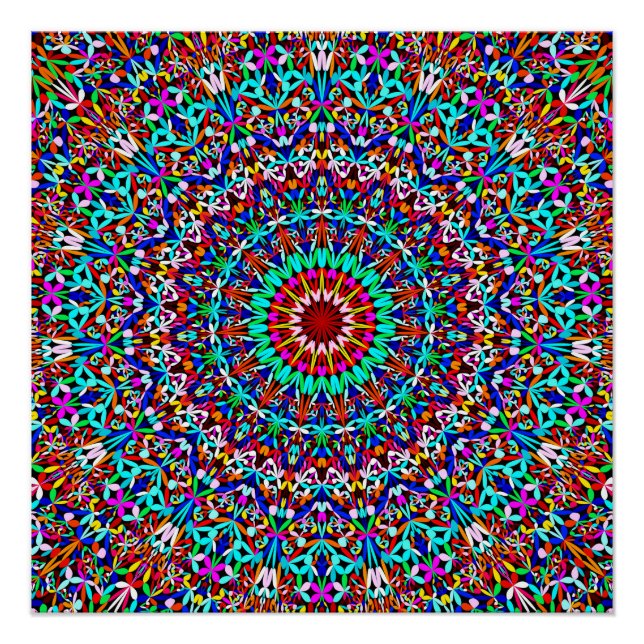 Colourful Life Garden Mandala Poster (Front)