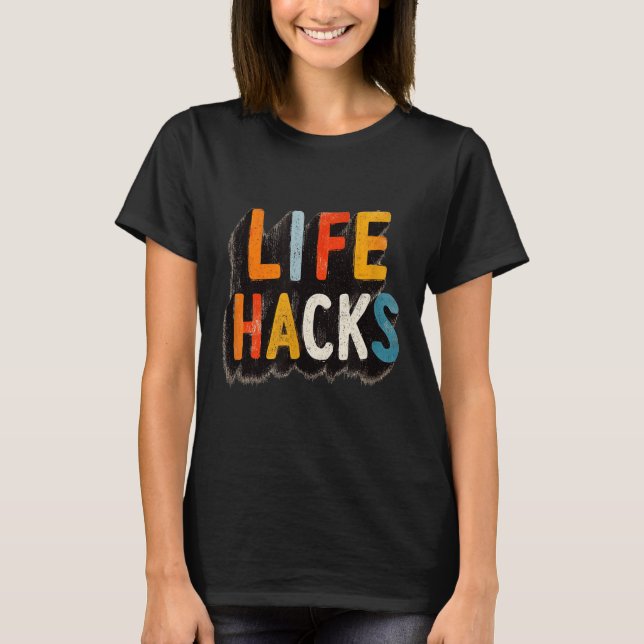 Colourful Life Hacks Emblem  T-Shirt (Front)