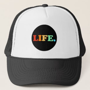 Colourful Life in Circle Black Circle Trucker Hat