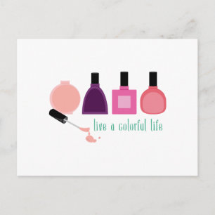 Colourful Life Nail Polish Postcard