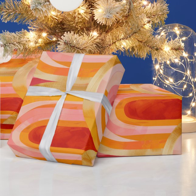 Colourful Life Whimsical Christmas Arch Shapes Wrapping Paper (Holidays)