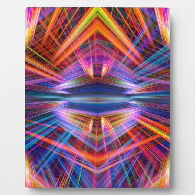Colourful light beams pattern plaque (Front)