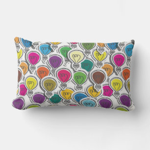 Colourful Lightbulbs throw pillows