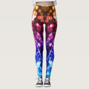 Colourful Lighting Abstract Bokeh Galaxy Stars Leggings