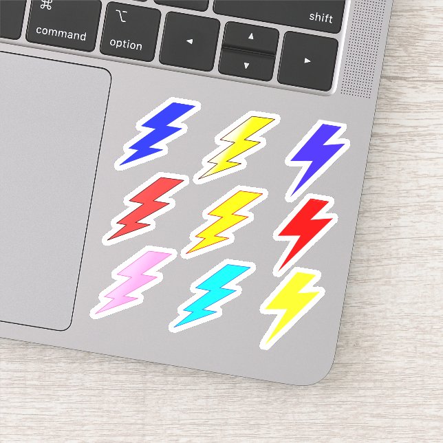 Colourful Lightning Bolt Pack Stickers (Detail)