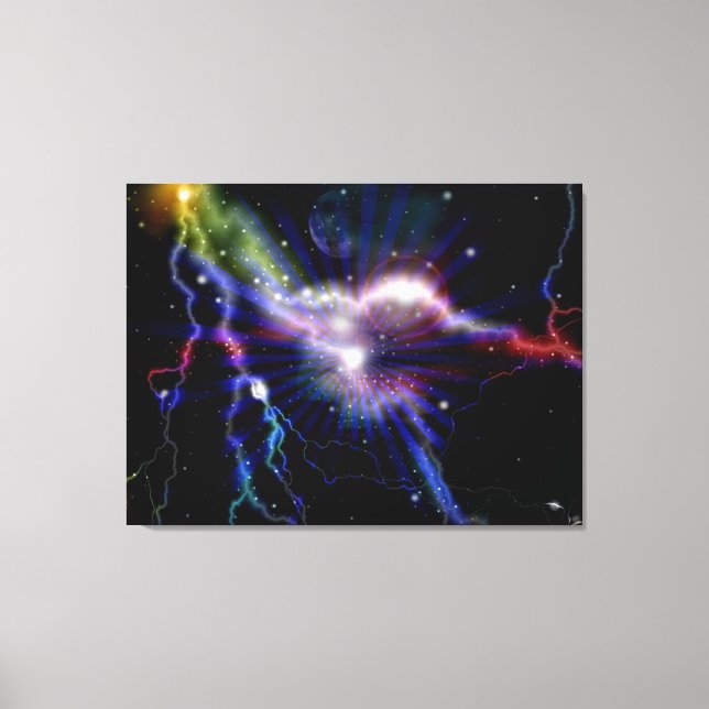 Colourful Lightning Galaxy Art Design Abstract 2 Canvas Print (Front)