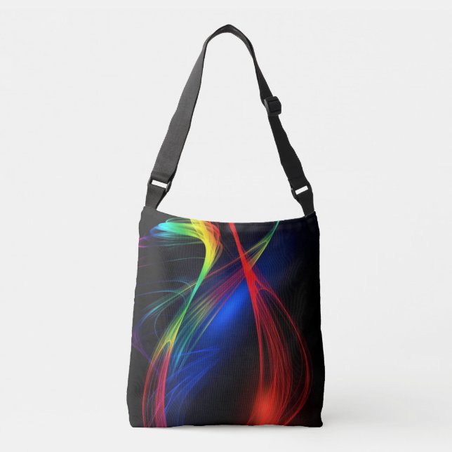 Colourful Lights Black Crossbody Bag (Front)