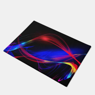 Colourful Lights Black Doormat
