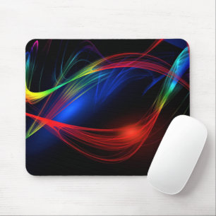 Colourful Lights Black Mouse Pad